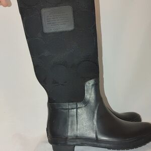Coach Black Patterned Winter Boots
